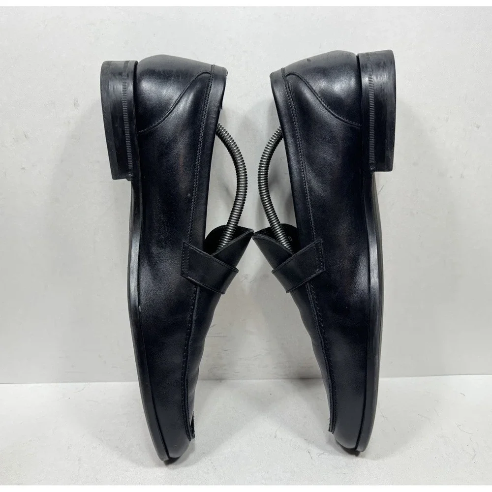 Salvatore Ferragamo Tangeri Black Leather Slip On Loafers Shoes Men's Size 11